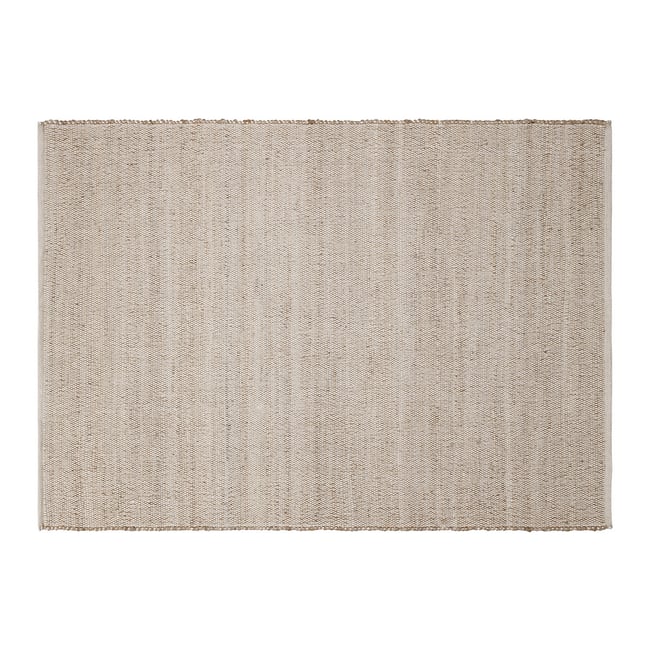 Tapis rectangulaire beige en jute et coton tissé 160 x 230 cm CAMAO Couleur beige <span itemprop=