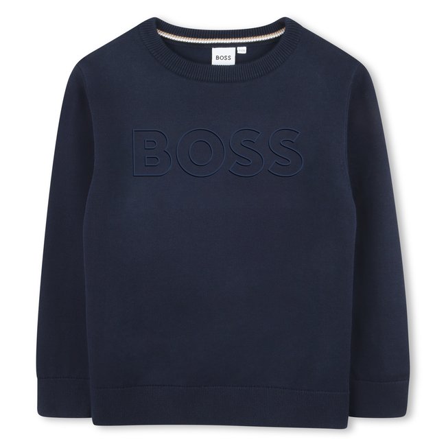 Pull manches longues bleu cargo <span itemprop=