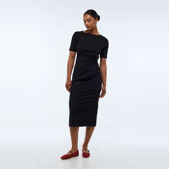 Robe à manches courtes noeud à la taille, en coton BIO GOTS - MONOPRIX