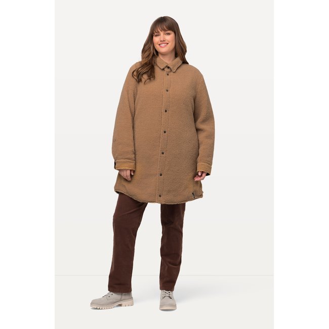 Veste réversible, matelassage/peluche noir <span itemprop=