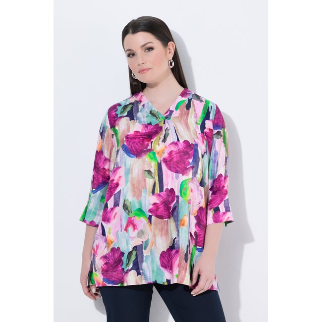 Blouse en satin imprimé baie <span itemprop=