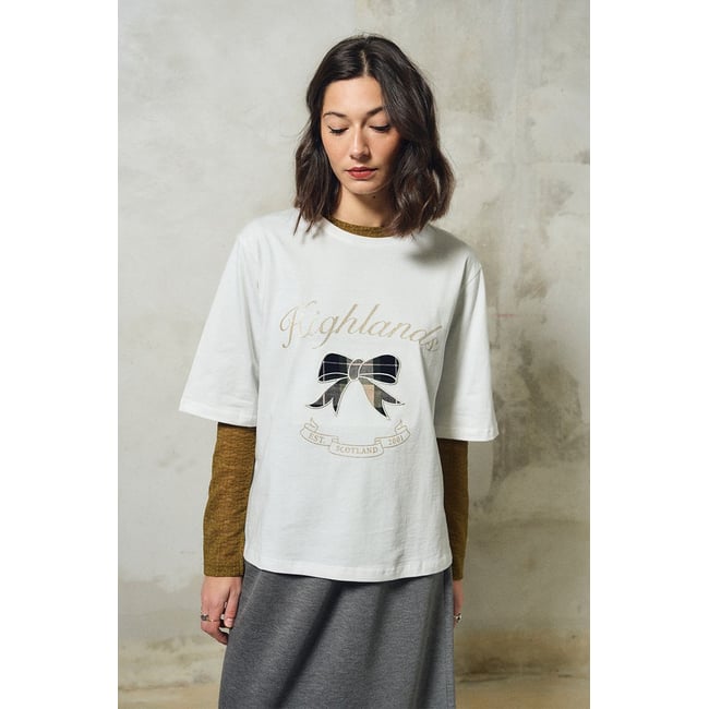 T-shirt oversize en coton, brodé blanc <span itemprop=