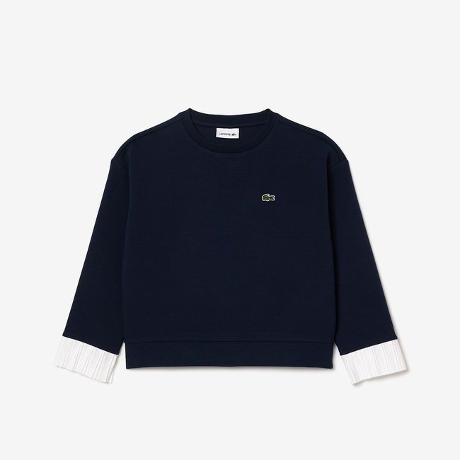 Felpa girocollo marine/bianco LACOSTE