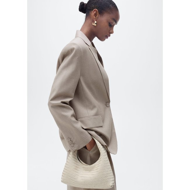 Blazer costume Lyocell marron moyen <span itemprop=