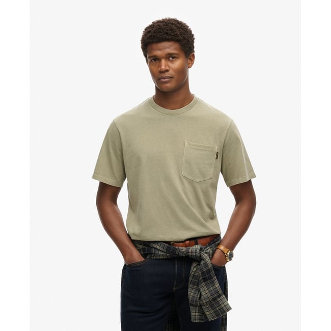 T-shirt à poche avec surpiqûres contrastées - SUPERDRY