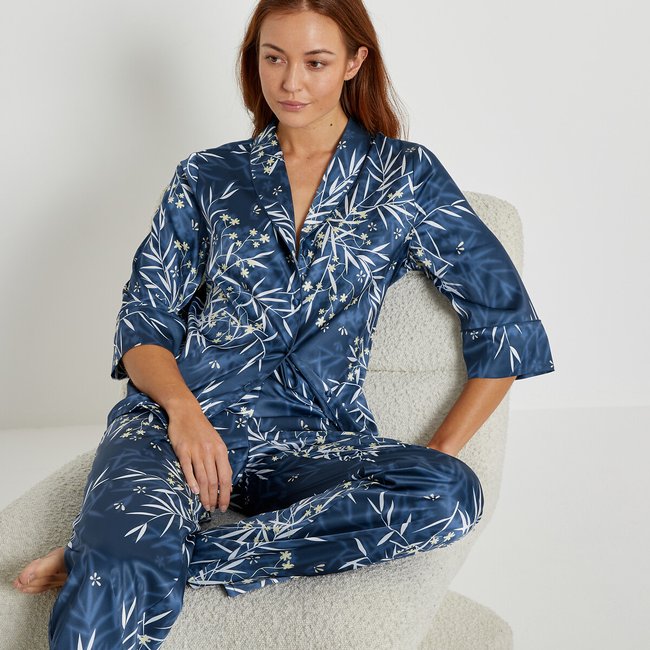 Pyjama satin forme grand pere imprime imprime japonisant La Redoute Collections La Redoute