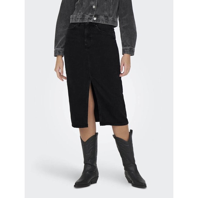 Gonna midi in denim nero used ONLY
