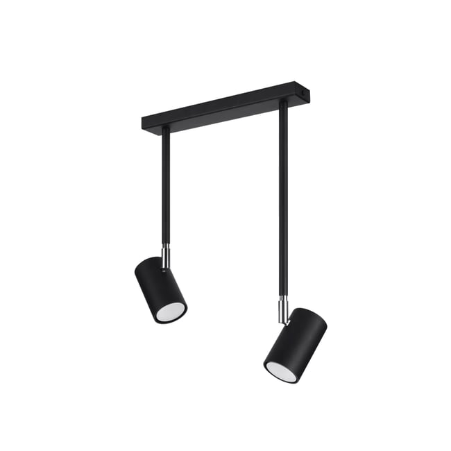 Plafonnier Acier Noir GU10 2 Norano Couleur noir <span itemprop=