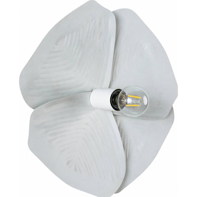 Applique murale fleur en métal Couleur blanc vieilli <span itemprop=