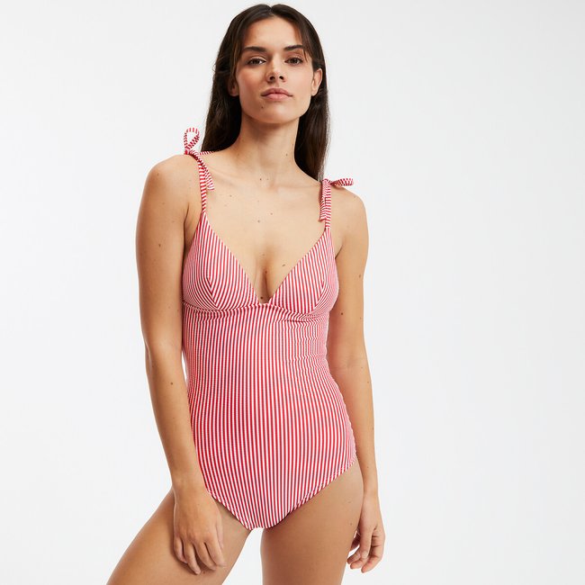 1 Piece Swimming Costume with Striped Motif stripe print LA REDOUTE COLLECTIONS
