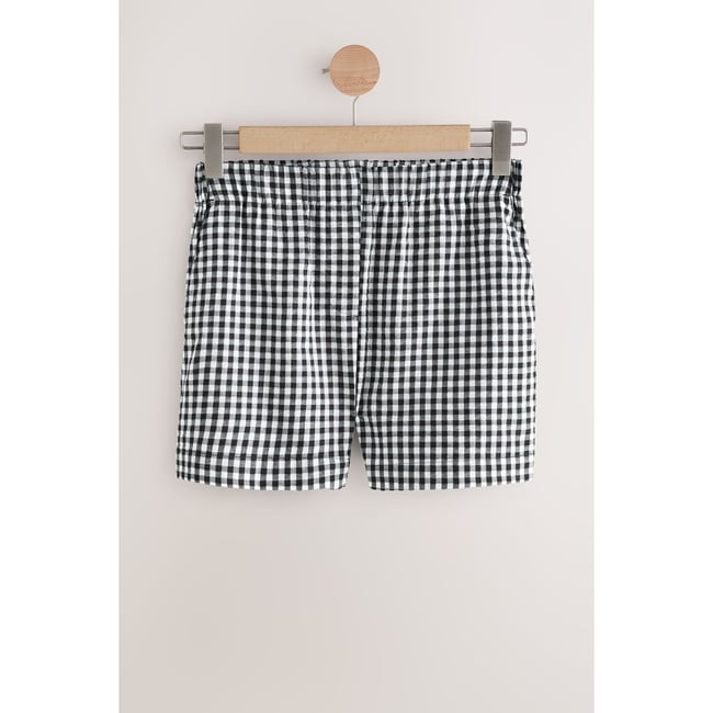 Short vichy à enfiler noir/blanc <span itemprop=
