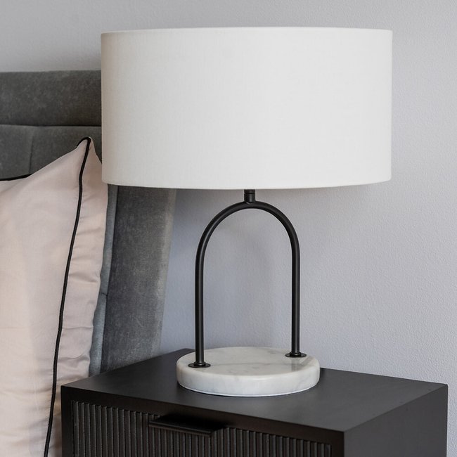 Arch Marble Base Table Lamp with Lamp Shade - SO'HOME
