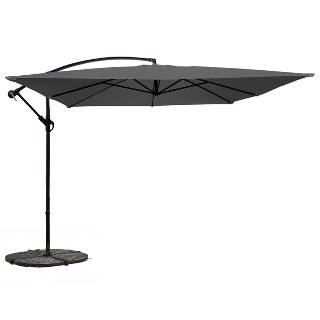 Parasol déporté 3 x 3m et 4 dalles lestées, GENOVA - OVIALA
