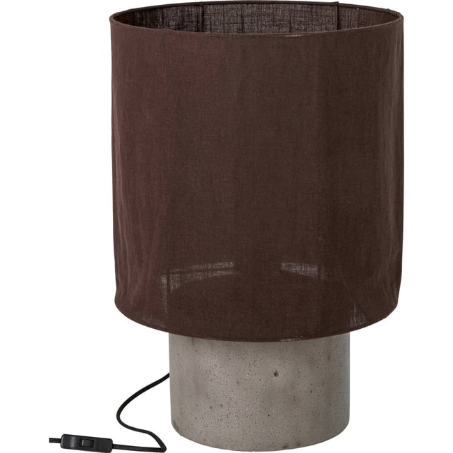 Lampe de table style industriel en ciment Couleur marron et ciment gris <span itemprop=
