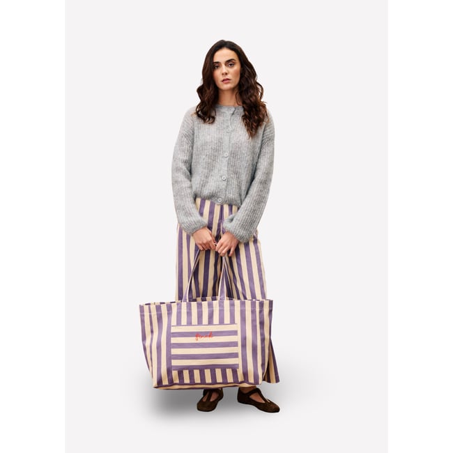Sac  en coton CANDEILLE violet lilas <span itemprop=