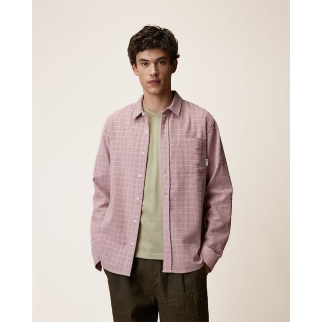 Chemise en velours mauve <span itemprop=