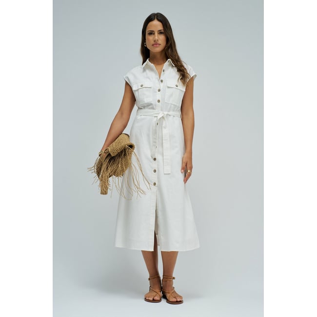 ROBE MIDI EN LIN - SALSA JEANS