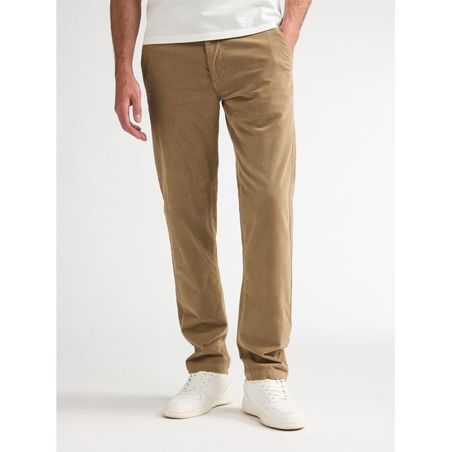 Pantalon chino en velours camel <span itemprop=