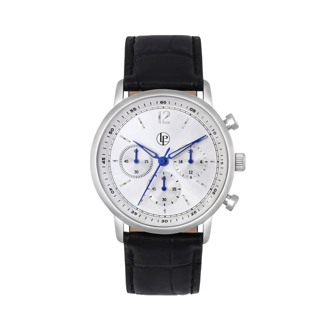 Montre Analogique  AUGUSTE argenté blanc noir <span itemprop=