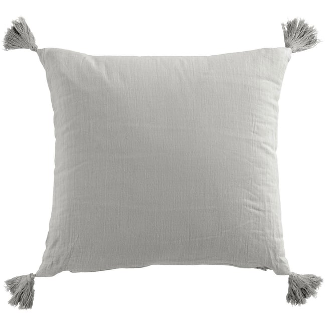 Coussin carré 40x40 cm Gaze de coton avec pompons Nuage nuage <span itemprop=