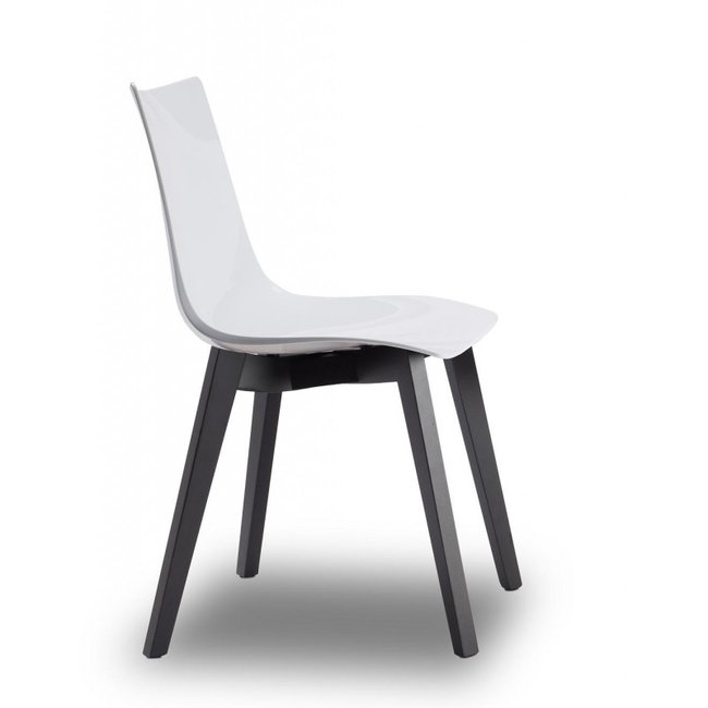 Chaise design avec pieds bois wengé - NATURAL ZEBRA Antishock blanche - Vendu à l'unité - déco originale Couleur blanc <span itemprop=