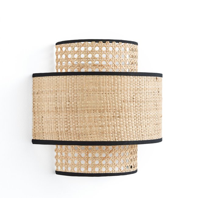 Applique double en cannage et raphia, Dolkie Couleur naturel <span itemprop=