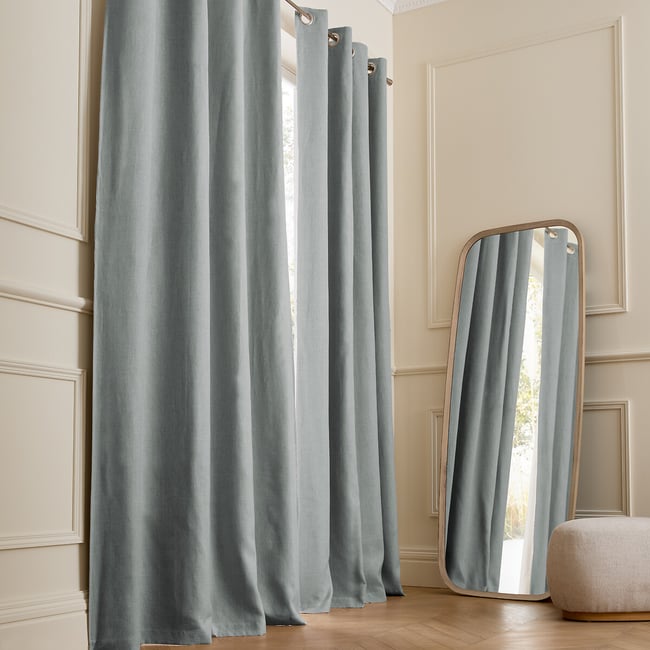 Private Washed Linen Curtain with Eyelet Header - AM.PM