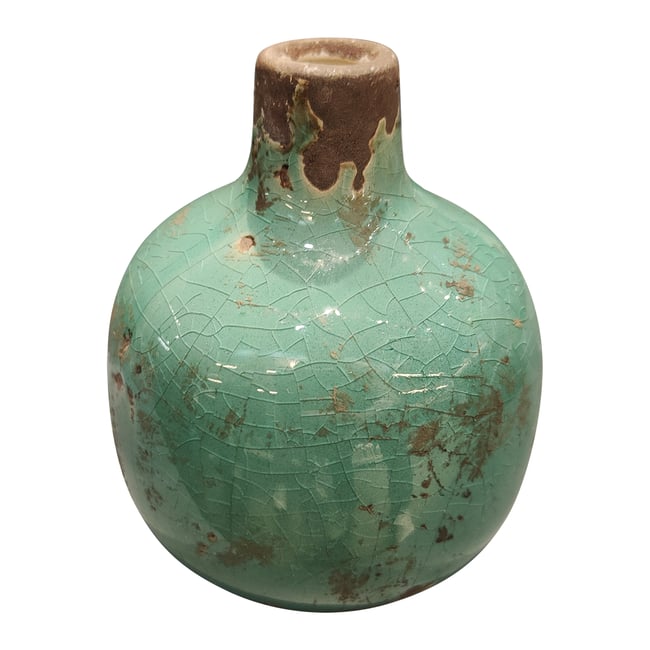 Vase céramique 8x9.5cm Couleur bleu <span itemprop=