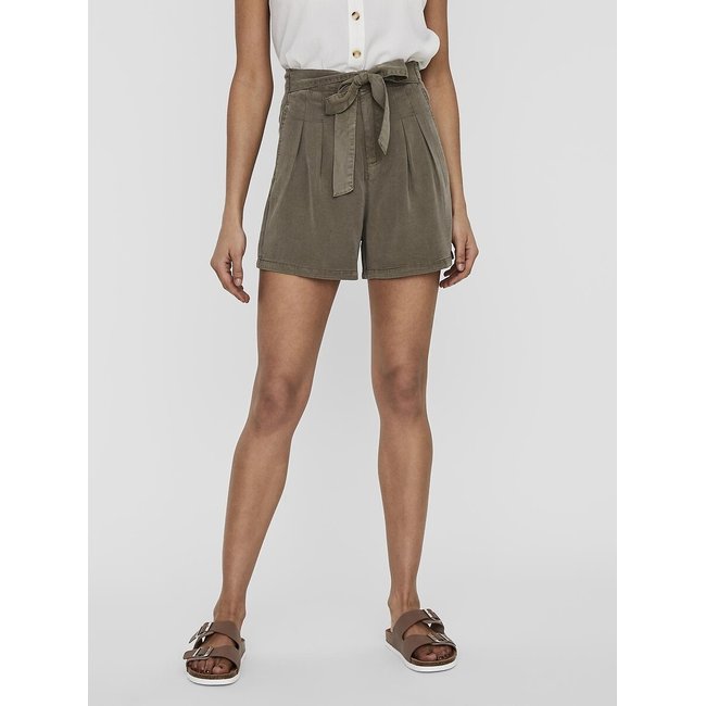 Shorts in Lyocell, cintura da annodare marrone VERO MODA