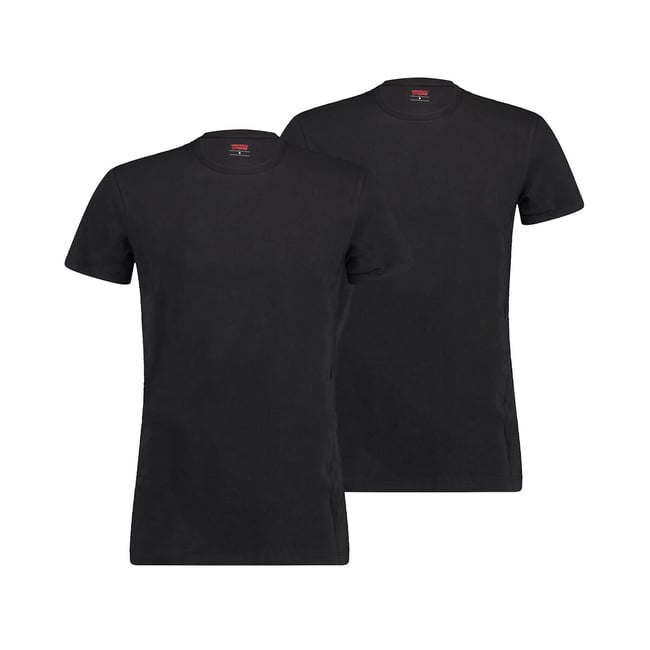Lot de 2 t-shirts col rond noir + noir <span itemprop=