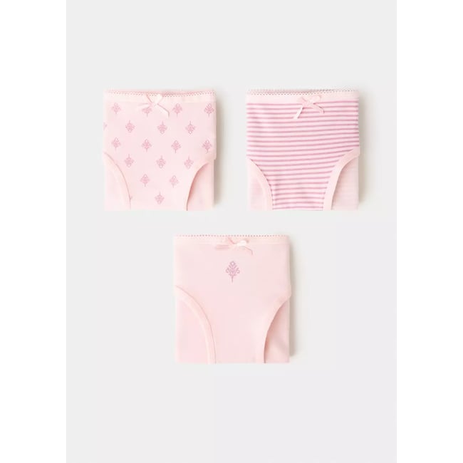 Pack 3 culottes coton combinés rose <span itemprop=