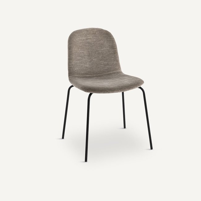 Chaise velours flammé Tibby Couleur gris lunaire <span itemprop=