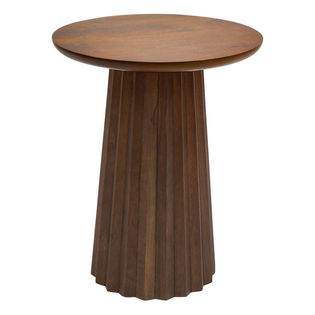 Table d'appoint ronde en manguier SHELTY Couleur marron <span itemprop=