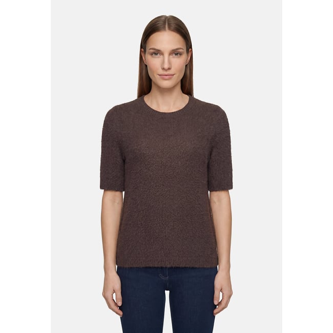 Pull-over en maille manches courtes muskat <span itemprop=