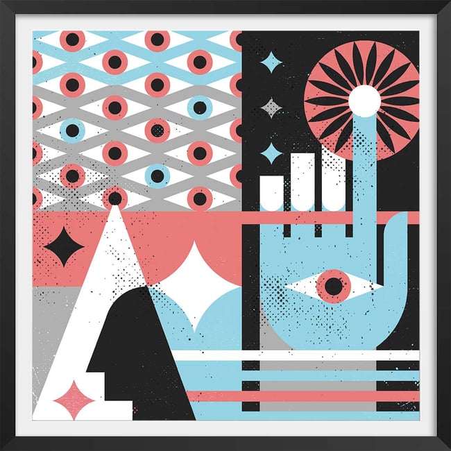 Affiche La main bleue - HEXOA