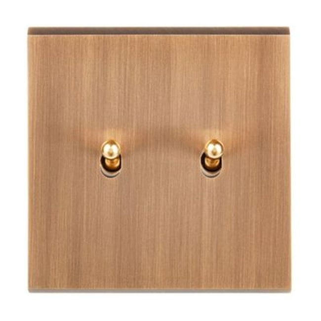 Double Interrupteur Simple Va Et Vient Confidence Laiton Vieux Bronze bronze <span itemprop=