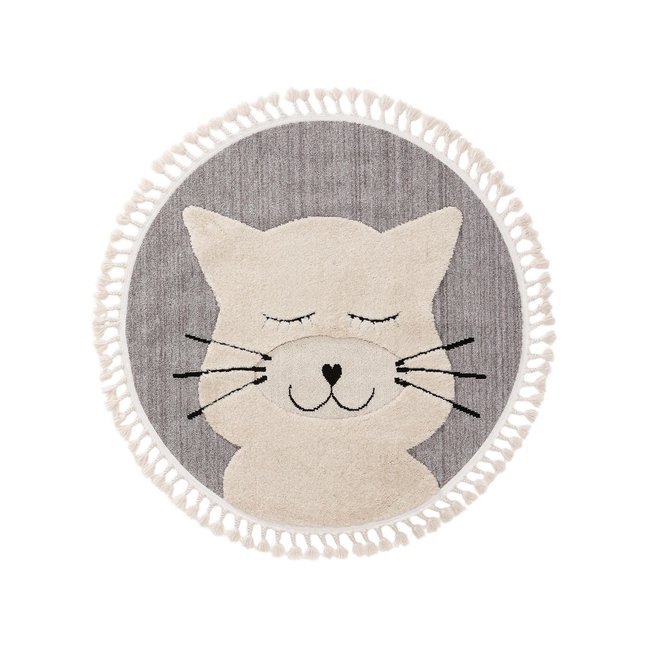 Tapis enfant rond MOMO Couleur gris <span itemprop=