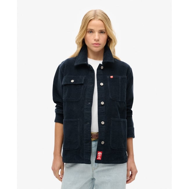 Veste en velours côtelé Chore bleu marine éclipse <span itemprop=
