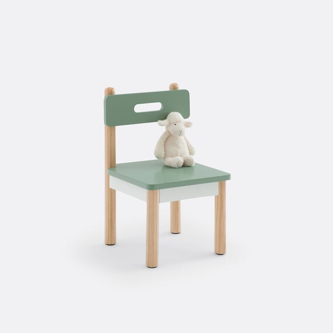 Chaise enfant, Simoni Couleur blanc/vert <span itemprop=