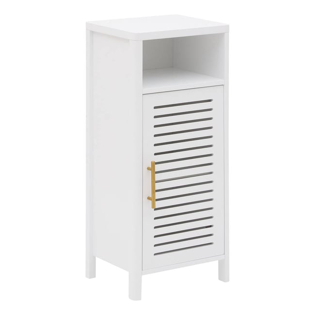 Meuble bas rectangulaire avec porte OREA Couleur blanc <span itemprop=