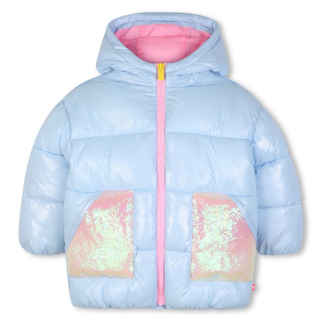 Doudoune à capuche mineral blue <span itemprop=