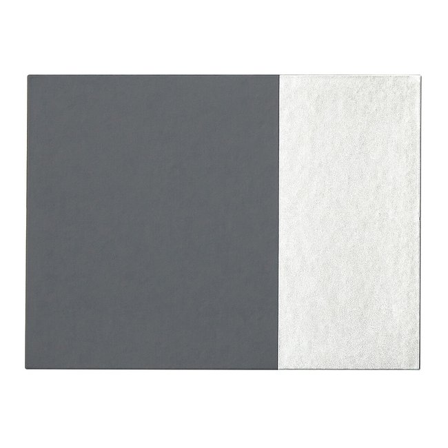 Set of 4 Dipped Grey/Silver Leather Effect Placemats, grey, SO'HOME
