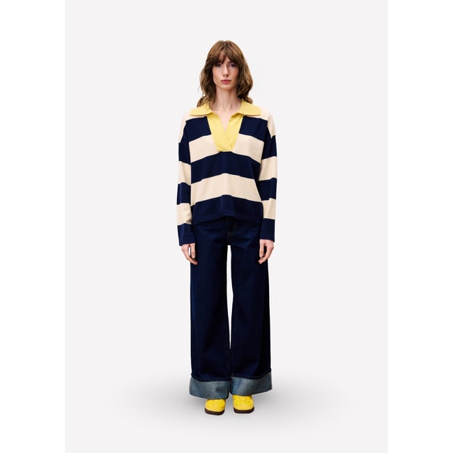 Jean  en coton SUKI bleu nuit <span itemprop=