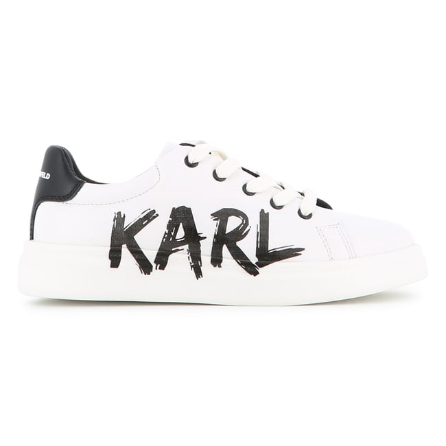 Baskets basse à lacets blanc <span itemprop=