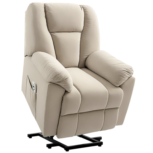 Fauteuil releveur multifonctionnel Velours Couleur beige <span itemprop=