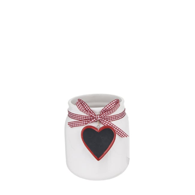 Cache-pot décoratif en argile H14 Couleur blanc <span itemprop=