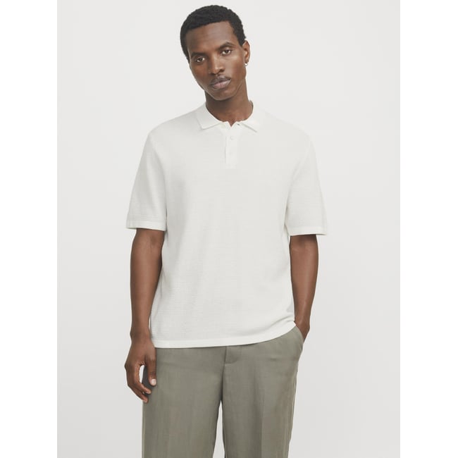 Polo manches courtes Relaxed Fit  crème <span itemprop=
