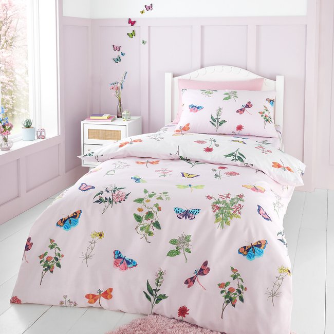 Butterfly Garden Duvet Cover and Pillowcase Set, pink, RHS