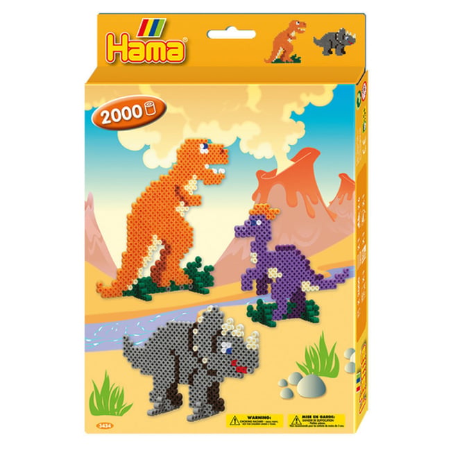 Midi Boite Petit Modele - le monde des dinosaures - HAMA