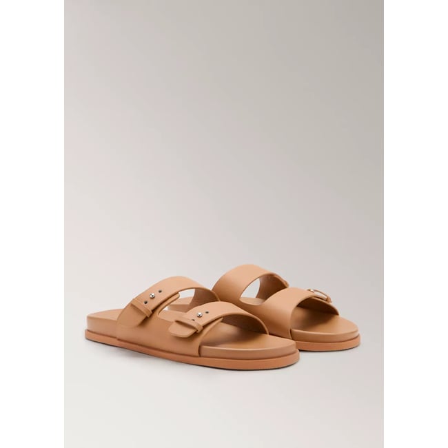 Sandales en cuir à double boucle - MANGO